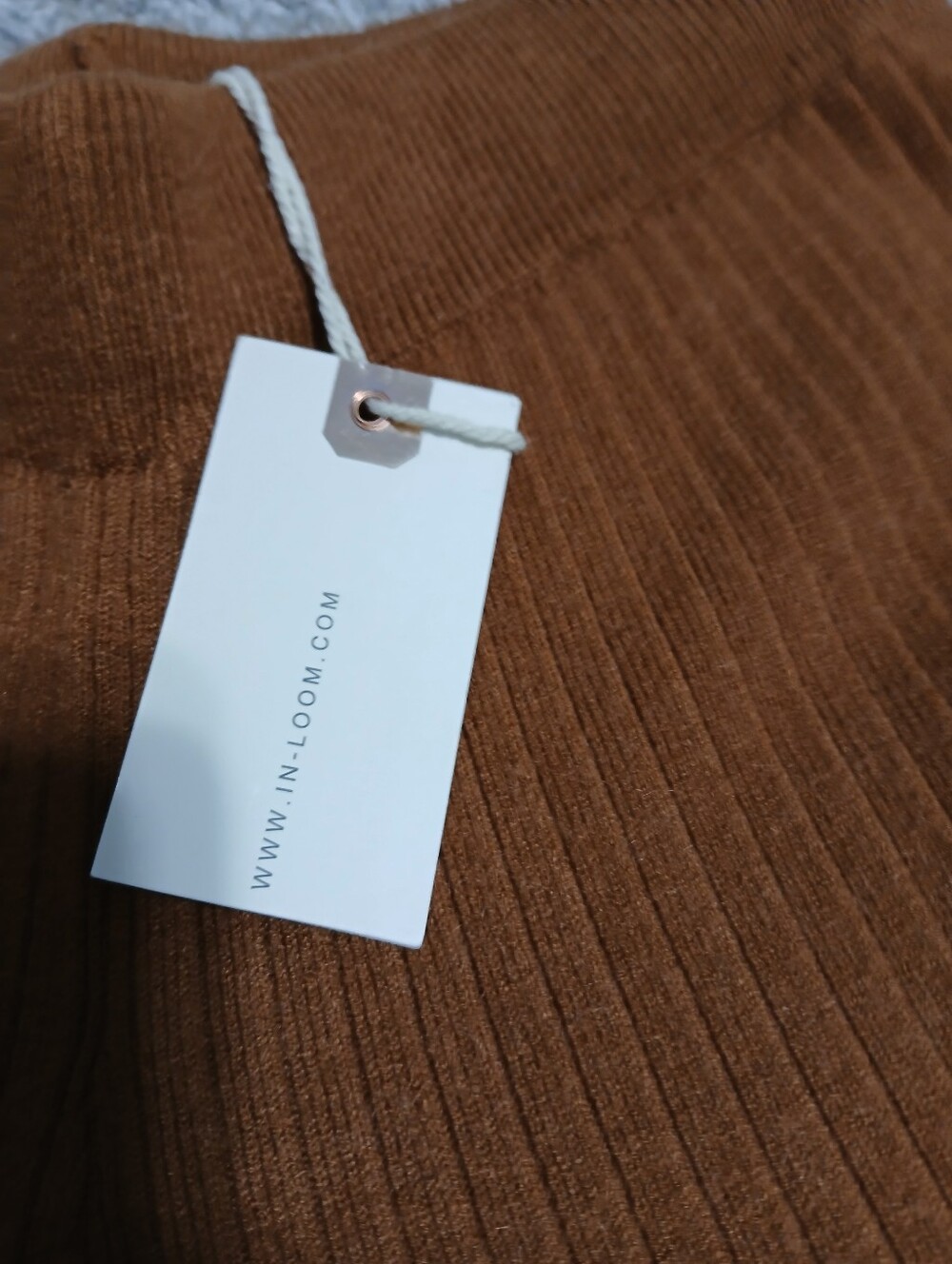 In Bloom Straight-Leg Ribbed Jeans in Rust - Picture 6 of 14
